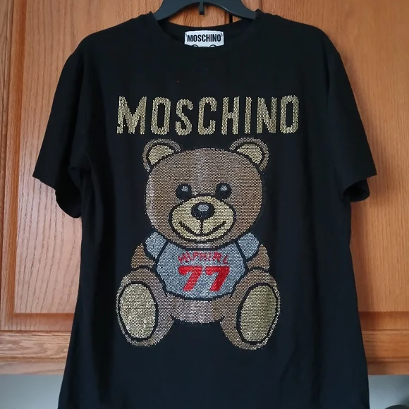 Moschino Black and Gold Teddy Bear T-Shirt SIZE LG. - Picture 5 of 7